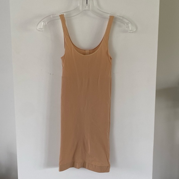 WOLFORD INDIVIDUAL NATURE FORMING DRESS nude full slip shaper tank sheer S - Picture 2 of 5